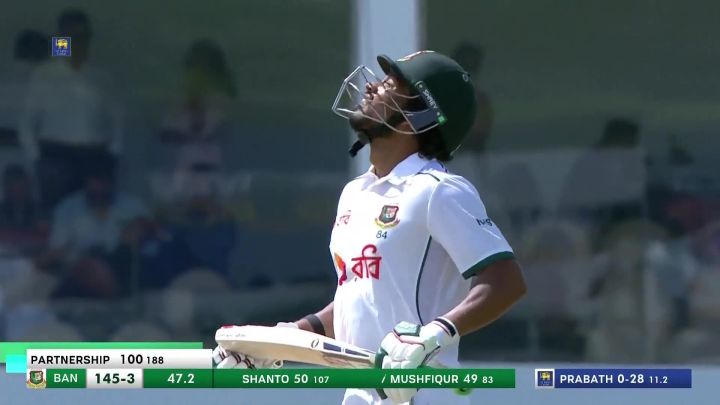 Fifty! Shanto's Anchored Fifty Keeps Bangladesh On Track