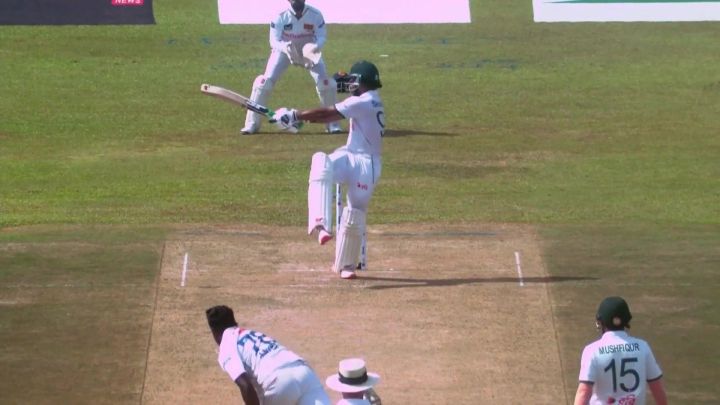 Four! Shanto Caresses It Through The Fielders For A Boundary