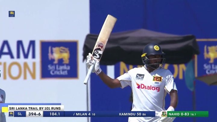 Fifty! Kamindu Gets A Vital Half Century To Keep Sri Lanka’s Hope Alive