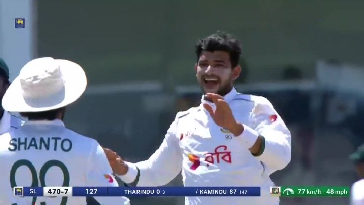 Wicket! Nayeem Ends Kamindu's Gritty Knock