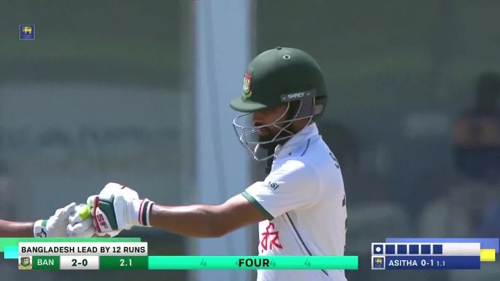 Four! Shadman Gets Off The Mark With A Boundary