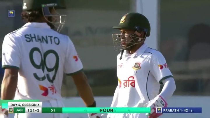 Four! Mushfiqur Lofts It Well Between The Fielders To Find The Boundary