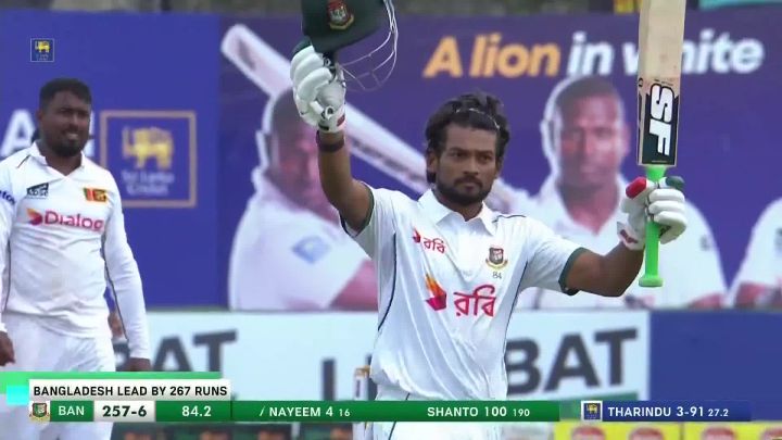 Hundred! Shanto Leads From The Front With A Fighting Ton