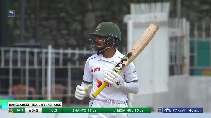 Wicket! Mominul's Thick Edge Flies To Mendis At Slip