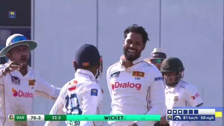 Wicket! Dhananjaya Pins Shanto LBW With A Perfect Delivery
