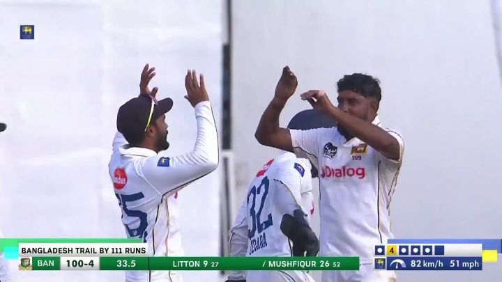Wicket! Jayasuriya Cleans Up Mushfiqur With A Smart Delivery