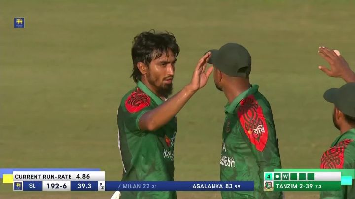 Wicket! Rathnayake Chops It Onto His Stumps, Tanzim Strikes