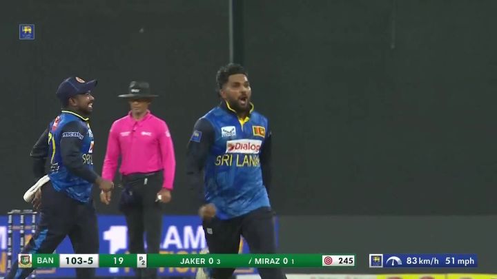 Wicket! Hasaranga Bags His Third, Sends Back Miraz
