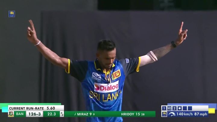 Wicket! Miraz's Rush Of Blood Ends In Hands of Nissanka