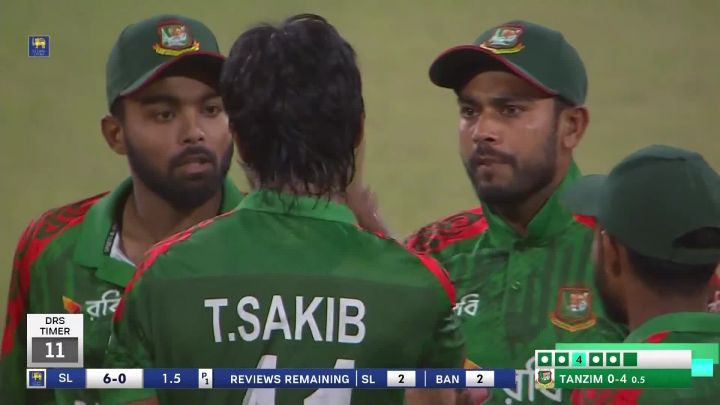 Wicket! Tanzim Traps Nissanka With Sharp In-Swinger