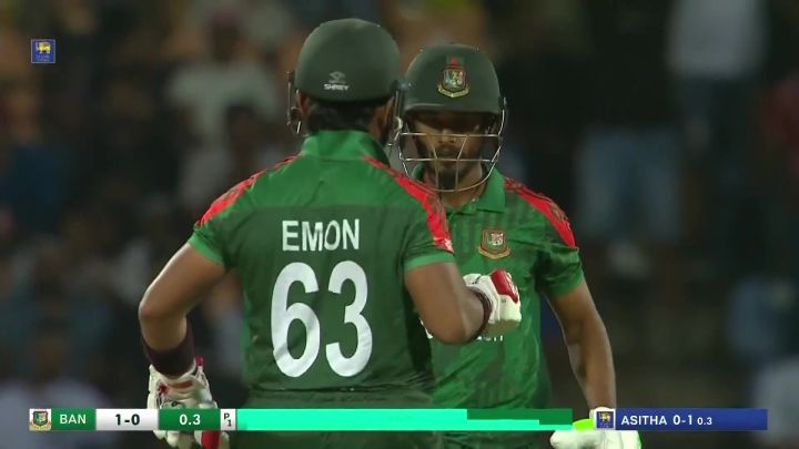 Four! Tanzid Begins The Chase With A Boundary