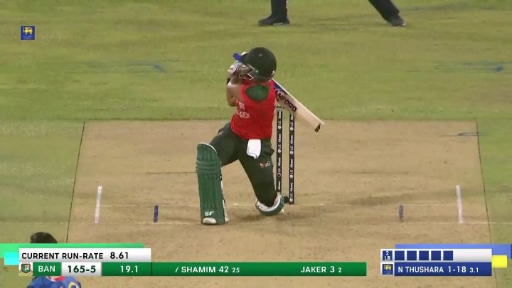 Six! Hossain Sends It Flying Over With An Amazing Hit