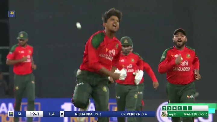 Wicket! Perera's Thick Edge Flies Behind Into Hasan's Safe Hands