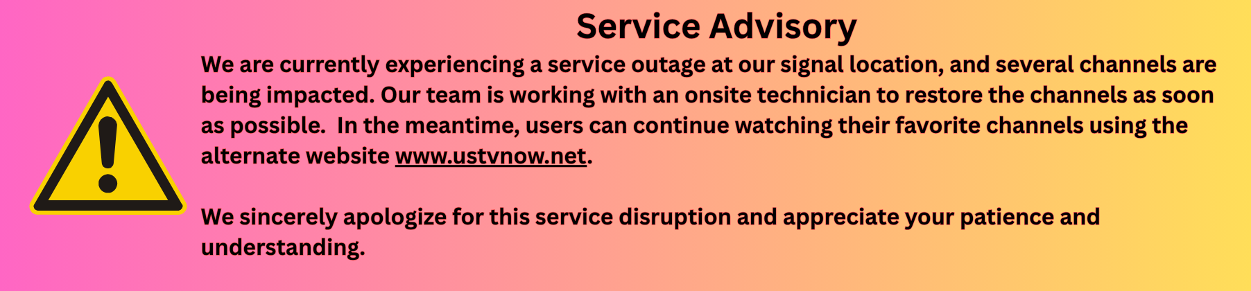 Service Advisory